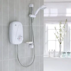 Mira Sh Mira - Vigour Manual Power Shower - White & Chrome -Shower Baths Discount 1.1532.354 d1
