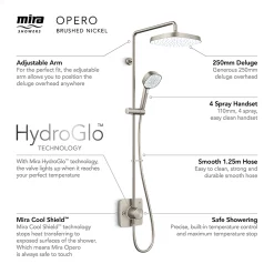 Mira Sh Mira Opero Dual Brushed Nickel Thermostatic Mixer Shower -Shower Baths Discount 1.1944.005 d1
