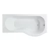Victorian Plumbing Concerto P Shaped Small Shower Bath - 1500mm With Screen + Panel