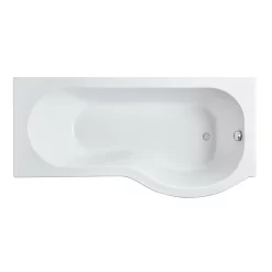 Victorian Plumbing Concerto P Shaped Small Shower Bath - 1500mm With Screen + Panel
