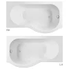 Cruze Bathroom Cruze P Shaped Shower Bath - 1700mm With Hinged Screen & Panel -Shower Baths Discount 17cpsb nd1