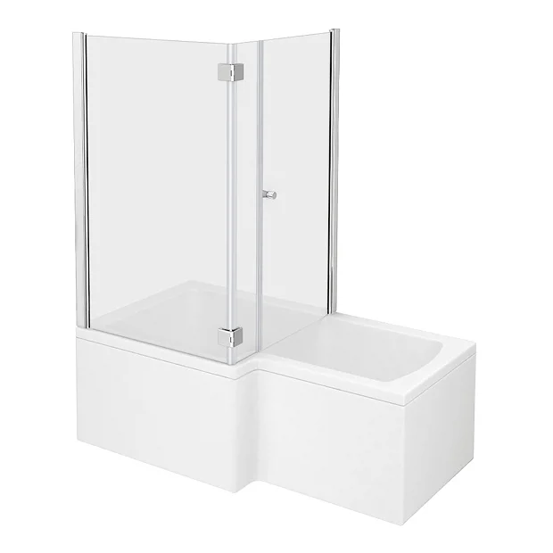 Milan Bathroom Milan Shower Bath Enclosure - 1700mm L-Shaped Inc. Hinged Screen + Panel 4 Milan Bathroom Milan Shower Bath Enclosure - 1700mm L-Shaped Inc. Hinged Screen + Panel - Image 2