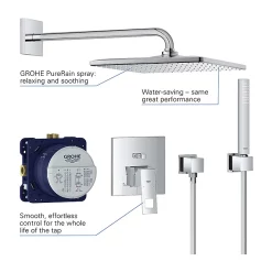 Grohe Eurocube Perfect Shower Set With Rainshower Mono 310 Cube -Shower Baths Discount 25238000 d2