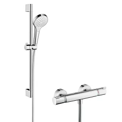Hansgrohe Croma Select S Vario Thermostatic Shower System With 65cm Shower Slider Rail Kit -Shower Baths Discount 27013400 l