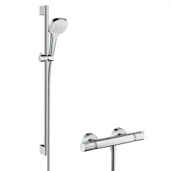Hansgrohe Croma Select E Vario Thermostatic Shower System With 90cm Shower Slider Rail Kit -Shower Baths Discount 27082400 l