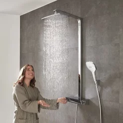 Hansgrohe Raindance E Showerpipe 360 Thermostatic Shower Mixer - Chrome