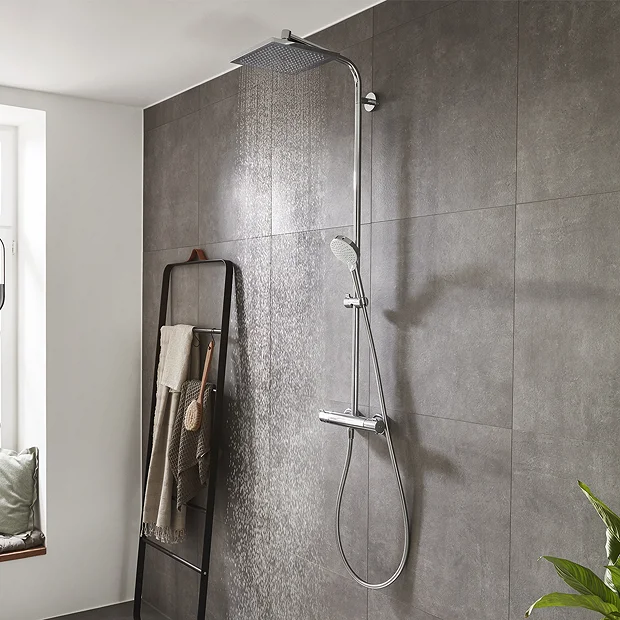 Hansgrohe Crometta E Showerpipe 240 Thermostatic Shower Mixer 4 Hansgrohe Crometta E Showerpipe 240 Thermostatic Shower Mixer - Image 2