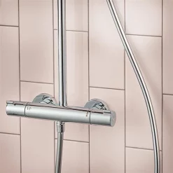 Hansgrohe Crometta E EcoSmart Showerpipe 240 Thermostatic Shower Mixer -Shower Baths Discount 27281000.ai2