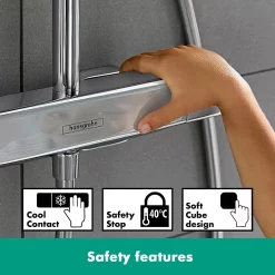 Hansgrohe Croma E Showerpipe 280 EcoSmart 9 L/min Thermostatic Shower Mixer 11 Hansgrohe Croma E Showerpipe 280 EcoSmart 9 L/min Thermostatic Shower Mixer -Shower Baths Discount 27660000 d2