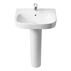 Roca Debba 550mm 1TH Basin With Full Pedestal