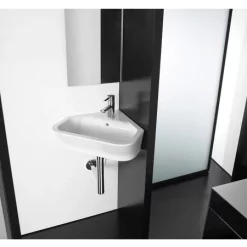 Roca - The Gap 480mm Wall Mounted Corner Basin - 1 Tap Hole