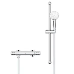 Grohe Precision Flow Thermostatic Shower Mixer 1/2" With Shower Set For Low Pressure -Shower Baths Discount 34807000 d1