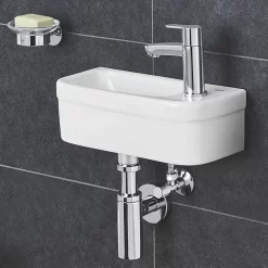 Grohe Euro 370mm 1TH Compact Right Hand Wall Hung Basin -Shower Baths Discount 39327000 d1