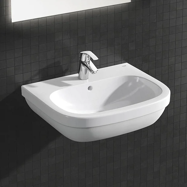 Grohe Euro Ceramic 600mm 1TH Wall Hung Basin 3 Grohe Euro Ceramic 600mm 1TH Wall Hung Basin