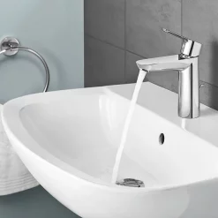 Grohe Bau 550mm 1TH Basin + Half Pedestal -Shower Baths Discount 39421000 d3 1