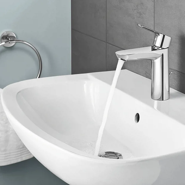 Grohe Bau 550mm 1TH Basin + Full Pedestal 5 Grohe Bau 550mm 1TH Basin + Full Pedestal - Image 3
