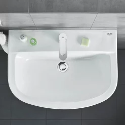 Grohe Bau 550mm 1TH Basin + Half Pedestal