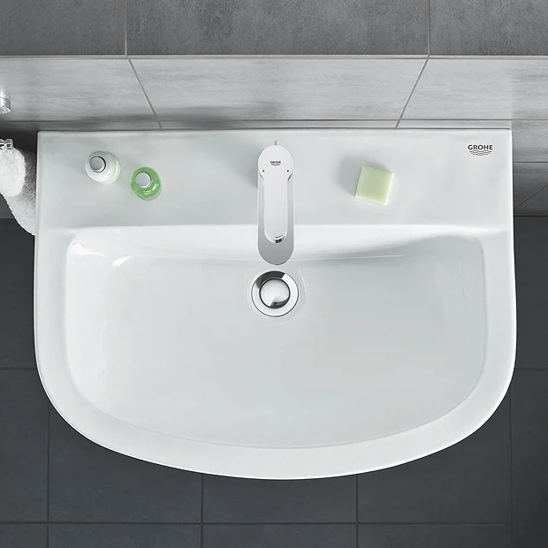 Grohe Bau 550mm 1TH Basin + Full Pedestal 6 Grohe Bau 550mm 1TH Basin + Full Pedestal - Image 4