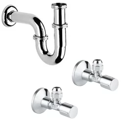 Grohe Euro Ceramic 600mm Complete Basin Package (Cosmo Smart Tap + Waste Included) -Shower Baths Discount 39642000 nd4