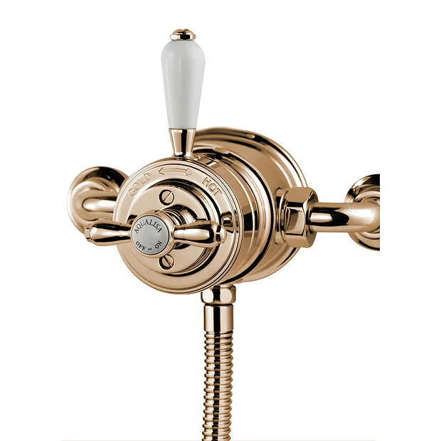 Aqualisa - Aquatique Thermo Exposed Thermostatic Valve With Slide Rail Kit - Gold 5 Aqualisa - Aquatique Thermo Exposed Thermostatic Valve With Slide Rail Kit - Gold - Image 3