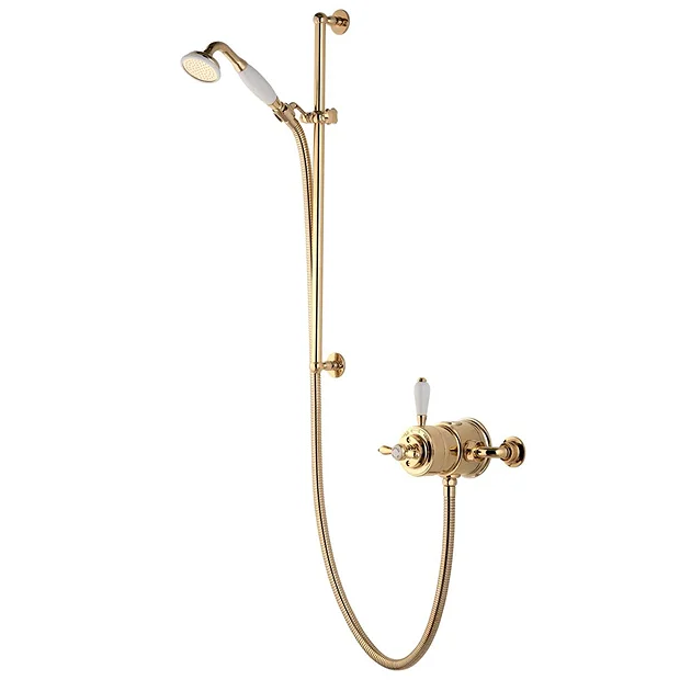 Aqualisa - Aquatique Thermo Exposed Thermostatic Valve With Slide Rail Kit - Gold 4 Aqualisa - Aquatique Thermo Exposed Thermostatic Valve With Slide Rail Kit - Gold - Image 2