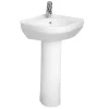 VitrA - S50 Round Corner Basin And Pedestal - 1 Tap Hole -Shower Baths Discount 53066936ai1
