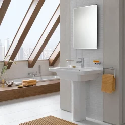 VitrA - S50 Square Washbasin & Pedestal - 1 Tap Hole - Various Size Options