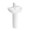 VitrA - Zentrum Basin And Pedestal - 1 Tap Hole - 4 X Size Options -Shower Baths Discount 5631 6408 n