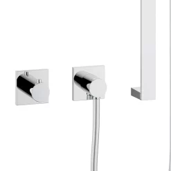 Keuco Ixmo Square Thermostatic Shower System With Head + Slide Rail Kit - Chrome -Shower Baths Discount 59605010002 d3