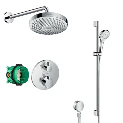 Hansgrohe Ecostat S Round Complete Shower Set With Croma Select S Shower Slider Rail Kit 7 Hansgrohe Ecostat S Round Complete Shower Set With Croma Select S Shower Slider Rail Kit -Shower Baths Discount 88101001 lrg