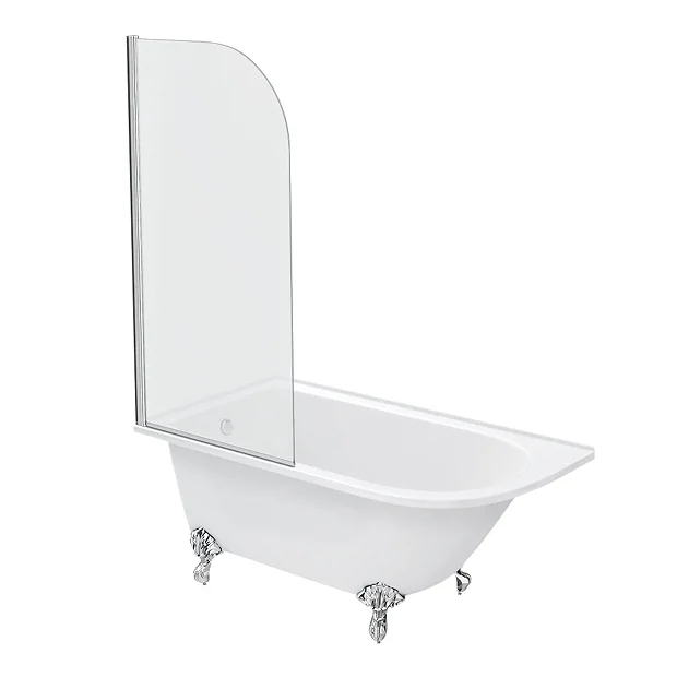 Victorian Plumbing Appleby 1550 Roll Top Shower Bath With Screen + Chrome Leg Set 6 Victorian Plumbing Appleby 1550 Roll Top Shower Bath With Screen + Chrome Leg Set - Image 4