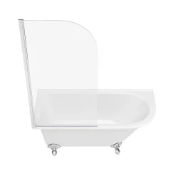 Victorian Plumbing Appleby 1550 Roll Top Shower Bath With Screen + Chrome Leg Set