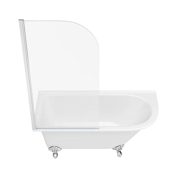 Victorian Plumbing Appleby 1550 Roll Top Shower Bath With Screen + Chrome Leg Set 3 Victorian Plumbing Appleby 1550 Roll Top Shower Bath With Screen + Chrome Leg Set