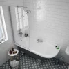Victorian Plumbing Appleby Grey 1700 Roll Top Shower Bath With Screen + Chrome Leg Set -Shower Baths Discount a17bsrgry new detail5