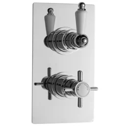 Ultra Beaumont Twin Concealed Thermostatic Valve W/ Tec 8" Apron Fixed Head -Shower Baths Discount a3050a3217d1