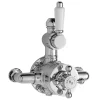 Hudson Reed Traditional Twin Valve With Rigid Riser Kit & Shower Rose - Chrome -Shower Baths Discount a3099a3600 d2
