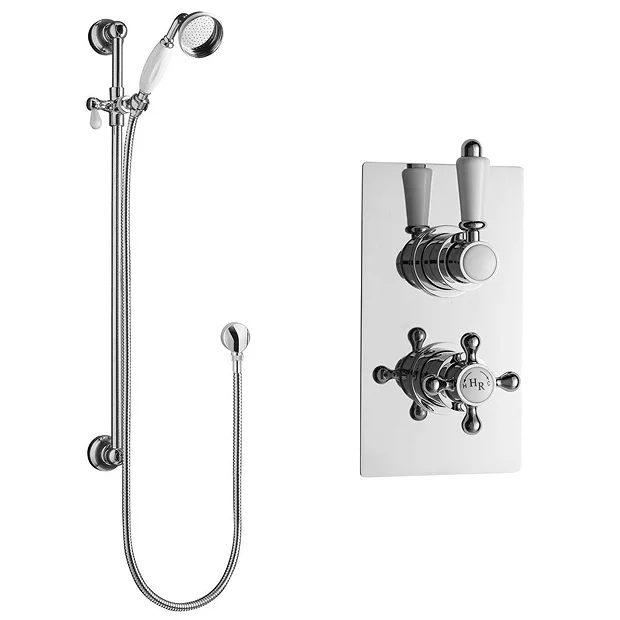 Hudson Reed Traditional Twin Concealed Thermostatic Shower Valve + Slide Rail Kit 4 Hudson Reed Traditional Twin Concealed Thermostatic Shower Valve + Slide Rail Kit - Image 2