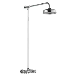 Hudson Reed Traditional Thermostatic Shower Valve With Rigid Riser & Fixed Head -Shower Baths Discount a3118 l