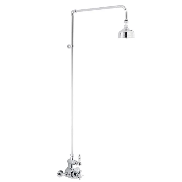 Nui Traditional Twin Exposed Shower Valve & Rigid Riser Kit W 4" Apron Fixed Shower 5 Nui Traditional Twin Exposed Shower Valve & Rigid Riser Kit W 4" Apron Fixed Shower - Image 3