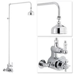 Nui Traditional Twin Exposed Shower Valve & Rigid Riser Kit W 4" Apron Fixed Shower 7 Nui Traditional Twin Exposed Shower Valve & Rigid Riser Kit W 4" Apron Fixed Shower -Shower Baths Discount ag302jty027nwl