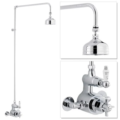 Nui Traditional Twin Exposed Shower Valve & Rigid Riser Kit W 4" Apron Fixed Shower 4 Nui Traditional Twin Exposed Shower Valve & Rigid Riser Kit W 4" Apron Fixed Shower - Image 2