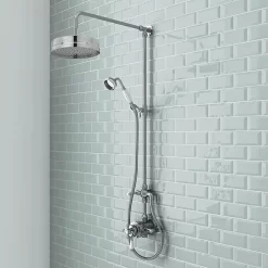 Nuie Traditional Luxury Rigid Riser Kit With Diverter & Dual Exposed Shower Valve