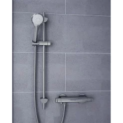 Bristan Artisan Thermostatic Surface Mounted Bar Shower Valve With Adjustable Riser -Shower Baths Discount ar2shxmtffc d1