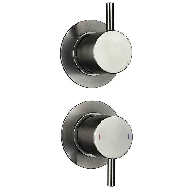 Arezzo Gunmetal Grey Concealed Individual Stop Tap + Thermostatic Control Valve With Wall Mounted Shower Head 5 Arezzo Gunmetal Grey Concealed Individual Stop Tap + Thermostatic Control Valve With Wall Mounted Shower Head - Image 3