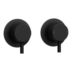 Arezzo Matt Black Concealed Individual Diverter + Thermostatic Control Valve With Handset + 200mm Shower Head -Shower Baths Discount arzisvpk2nd1