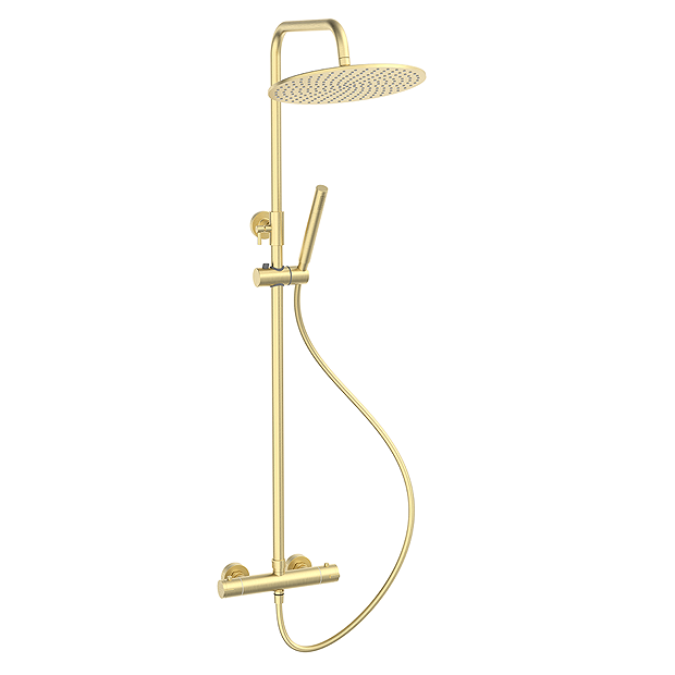 Arezzo Deluxe Cool Touch Round Thermostatic Shower (300mm Head - Brushed Brass) 4 Arezzo Deluxe Cool Touch Round Thermostatic Shower (300mm Head - Brushed Brass) - Image 2