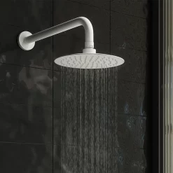 Arezzo Matt White Concealed Individual Stop Tap + Thermostatic Control Valve With Wall Mounted Shower Head -Shower Baths Discount arzwisvpk3d4