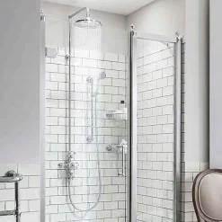 Urlington Bathroom Burlington Avon Thermostatic Two Outlet Exposed Shower Valve, Rigid Riser & Kit With Fixed Head