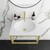 Arezzo 500 Wall Hung Basin With Brushed Brass Towel Rail Frame 2 Arezzo 500 Wall Hung Basin With Brushed Brass Towel Rail Frame -Shower Baths Discount az5bbfrmd7