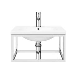 Arezzo 500 Wall Hung Basin With Chrome Towel Rail Frame 13 Arezzo 500 Wall Hung Basin With Chrome Towel Rail Frame -Shower Baths Discount az5chrfrm nd1